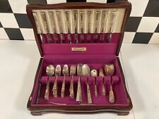 ONEIDA COMMUNITY MORNING STAR SILVERWARE TABLEWARE 76 PIECE SET AND BOX CASE picture
