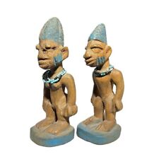 African statue Hand Carved Authentic Pair Of Yoruba Twin Figures, Nigeria-607 picture