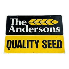 The Andersons Quality Seed Metal Double Sided Sign Yellow 14x20  Advertisement picture