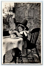 Wales Postcard A Kid with Pot When Its Tea Time 1951 Vintage Posted RPPC Photo picture