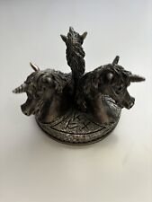 The Tudor Mint Crystal Ball Stand: Unicorns/Ruins (w/ 3.7” crystal ball) VINTAGE picture