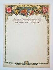 WWI British Roll of Honour 1914-1915 Great War King & Country blank ORIGINAL   picture
