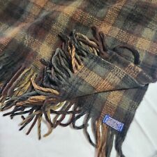 Vintage Pendleton Plaid Blanket w/ Fringe 100% Wool Made in USA 65x50 1930s tag picture