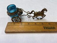 Antique horse and carriage 1890s brass  glass antique $145  picture