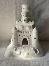 Partylite Sand Castle Tea Light Candle Holder White Bisque Porcelain picture