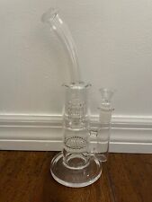10” Clear Glass Water Pipe Bowl Honeycomb Matrix Percs 18mm picture