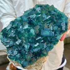 5.4lb Large NATURAL Green Cube FLUORITE Quartz Crystal Cluster Mineral Specimen picture