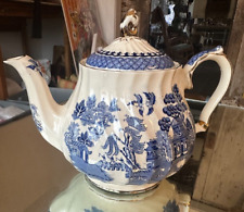 Vtg Sadler England Blue Willow Village Pattern Teapot Beautiful Old Piece READ picture