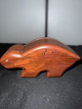 Wood Turtle Puzzle Box Jewelry Box Trinket Box 2.3/4 “ T- 5.3/4 “L-2.1/4 “w.NICE picture