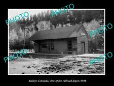OLD LARGE HISTORIC PHOTO OF  BAILEYS COLORADO RAILROAD DEPOT STATION c1940 picture
