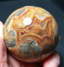 TOP 205G 53MM Natural Polished Crazy Agate Crystal Sphere Ball Healing WD228 picture