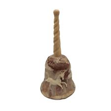 Vintage Incolay Soap Stone Carved Unicorn Bell Cream Red  picture