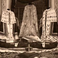 Vintage 1930s Coronation Robe King Edward VII Alexandra Majesty Postcard UK picture