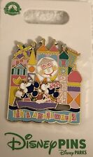 Disney Parks It’s A Small World Clock Mickey And Minnie Slider Pin picture