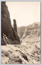 Wind River Canyon Wyoming Devils Chimney Real Photo RPPC Postcard picture
