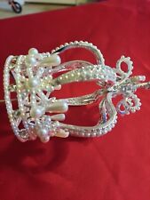 Beautiful Crown Only Our Lady Fatima Statue Silver Metal Pearls Rhinestones Upgr picture