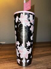 Starbucks 2024  Tumbler 24oz Light Pink Silver Floating Cherry Blossom Flower picture