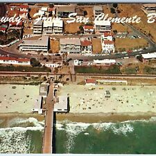 c1960s San Clemente, CA Beach Howdy Greetings PC Birds Eye Aerial Swimming A266 picture