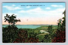 Frankfort MI-Michigan, Aerial View Crystal Lake, Antique Vintage Postcard picture
