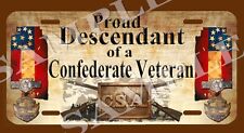 Proud Descendant of a Confederate Veteran Civil War Themed vehicle license plate picture
