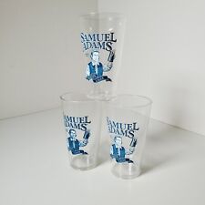 3 Samuel Adams Beer Glasses Brewer Patriot Boston Lager Plastic Glasses picture
