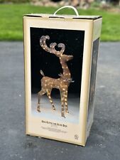 48 Inch Silver Deer W/ Gold Glitter Yard Decoration Christmas Holiday Sears Buck picture