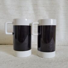Vtg Braniff International Black White Demitasse Coffee Cups Hall 1269 Set of Two picture