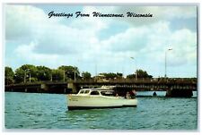 c1960's Greetings From Winneconne Wisconsin WI Excursion Boat Becky Postcard picture