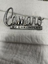 CAMARO BY CHEVROLET VINTAGE TRUNK METAL CHROME LETTERS EMBLEM BADGE VERY RARE picture
