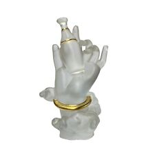 Crystal Glass Liuli Pate-de-Verre White Clear Hand w Bottle Figure ws1320 picture