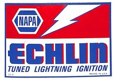 Napa Echlin Tuned Lightning Ignition Racing Decal / Auto Sticker c1970 picture