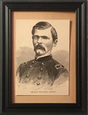 Framed 1890  Engraving Of Vermont Union Civil War General George Crockett Strong picture