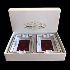 Laurent Perrier Champagne Ashtrays Set Of 2 In Original Box Porcelain 3” X 2” picture