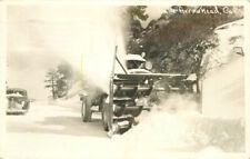Snow Blower Winter Scene 1946 RPPC Photo Postcard 22-10463 picture