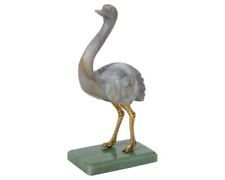 Imperial Faberge Carved Labradorite Ostrich on Nephrite Base, 20th Century picture