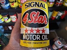 VINTAGE~ FULL NOS~ SIGNAL 4 STAR 1-QUART MOTOR OIL CAN~ NICE CONDITION   picture