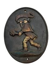 Vintage Firefighter Insurance Badge Cast Iron Plaque picture