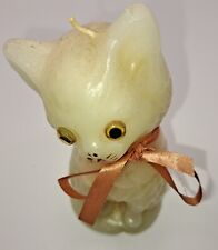 Vintage Retro 70's Cat Kitten Kitty Shiny Wax Molded Candle Unlit 5