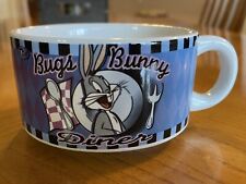 Vintage Bugs Bunny Diner Wide Coffee Mug Warner Bros Menu 1998 picture