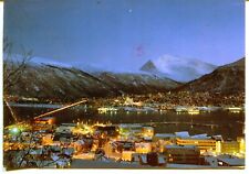 Norway Norge Tromso Tromsø - Harbor & City in Winter continental size postcard picture