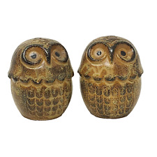 Glazed Pottery Owl Kitchen Salt and Pepper Shakers picture