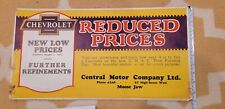  1927 CHEVROLET TROLLEY ADVERTISING SIGN. VERY RARE TO FIND. VINTAGE ADVERTISING picture
