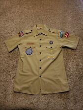 Vintage Boy Scouts Of America Official Shirt XL Youth Browm Button Up USA Made  picture