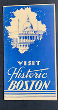 Visit Historic Boston Visitors Pamphlet c.1930s City of Boston Printing Dept picture