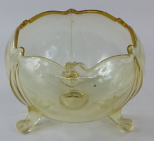 Vintage Yellow Glass Footed Candy Dish picture