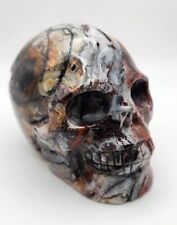 Stunning SkullHand CarvedMexican Agate,Crazy Lace Agate, Laughter Stone  picture