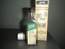 vintage piso's cough syrup bottle empty and box picture