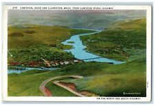 c1930's Lewiston Idaho And Clarkston Wash From Lewiston Spiral Highway Postcard picture