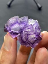 Exquisite natural multi-layer Phantom purple window big cubic fluorite crystal picture