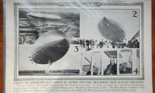 Original Vintage 1936 ED Hindenburg's Arrival Illustrated Current News Poster  picture